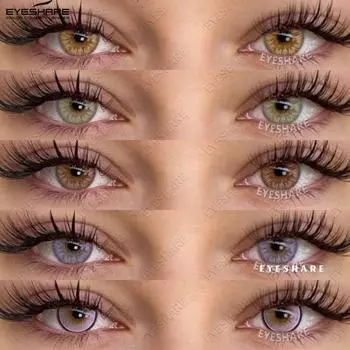 EYESHARE Цветные контактные линзы Фиолетовые модные новые стильные контактные линзы Серые натуральные удобные цветные линзы Розовые цветные линзы для макияжа 1 пара