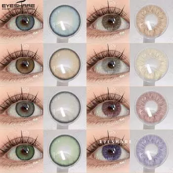 Eyeshare Цветные контактные линзы Голубые контактные линзы Розовые контактные линзы Линзы Фиолетовые контактные линзы 1 пара 0