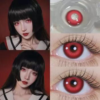 EYESHARE Цветные контактные линзы Хэллоуин Красные контакты Сумасшедший косплей Косметические синие контактные линзы для аниме Аксессуары Линзы для ежегодного использования
