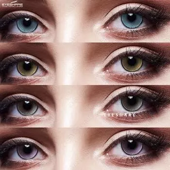 Eyeshare Цветные контактные линзы, новые цветные красивые синие линзы, фиолетовые модные невидимые мягкие линзы для макияжа глаз, натуральные серые контактные линзы 2 шт.
