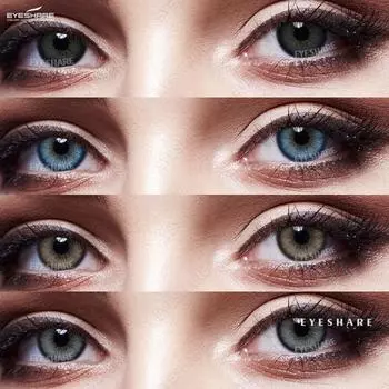 Eyeshare Цветные контактные линзы Последняя модель Черные линзы Голубые цветные линзы Коричневые натуральные линзы Зеленые модные линзы 1 пара