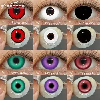 EYESHARE Хеллоуин Линзы Косплей Цветные Контактные Линзы для Глаз 1 пара Черные Линзы Цветные Линзы для Глаз Белые Контактные Линзы Синие Линзы