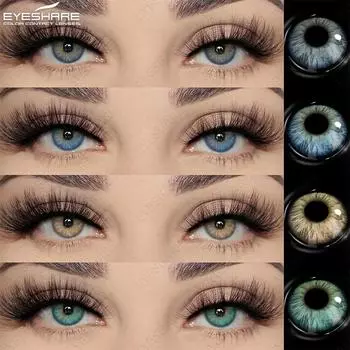 EYESHARE Natural Blue Контактные линзы 1 пара Серые зрачки Цветные косметические линзы Годовые глаза