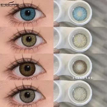 Eyeshare Натуральные цветные контактные линзы Большие синие модные мягкие линзы Зеленые цветные контактные линзы для макияжа Серые цветные контактные линзы для макияжа глаз