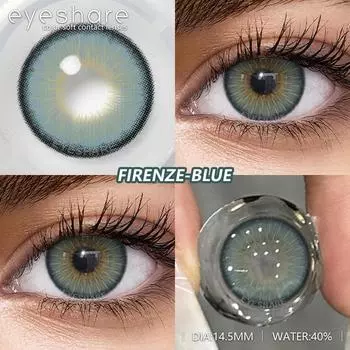 Eyeshare Натуральные цветные линзы 14,5 мм синие мягкие контактные линзы для больших глаз 2 шт = 1 пара для цветных зрачков на каждый год