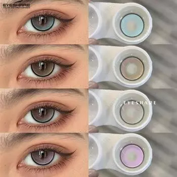 Eyeshare Новые цветные контактные линзы 1 пара модных фиолетовых годовых линз серые натуральные цветные контактные линзы зеленые линзы цветные бьюти-линзы