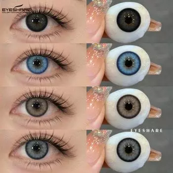 EYESHARE Новые цветные контактные линзы 2 шт. Черные ежегодные мягкие линзы Модные синие контактные линзы Натуральные коричневые косметические контактные линзы