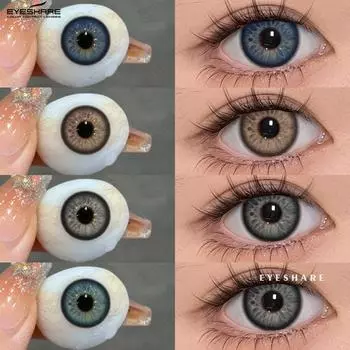Eyeshare Новые цветные контактные линзы Дофаминовые носимые цветные линзы Синие линзы для очков Коричневые натуральные цветные линзы Розовые нежные линзы 1 пара