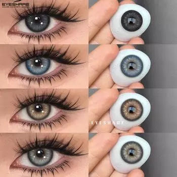 EYESHARE Новые модные цветные контактные линзы Черные натуральные контактные линзы Розовые кофейные красивые линзы Коричневые контактные линзы Серые линзы 1 пара