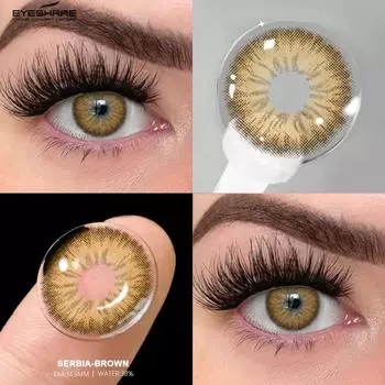 Eyeshare Seribia Brown Natural Контактные линзы Ежегодные Красота Зрачки 14,5 мм Контакты Для Больших Глаз 2 шт Мягкие Линзы
