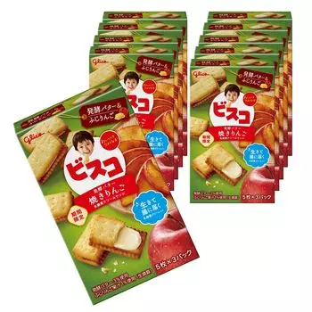 Ezaki Glico Bisco Glico печенье печенье сладости сладости 15 штук штук x 3 x 10 коробок (печеное яблоко) (5 упаковок)