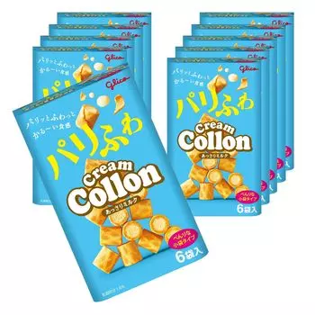 Ezaki Glico Cream Cologne 6 пакетиков x 10 штук (светлое молоко)