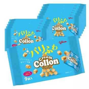 Ezaki Glico Cream Cologne большая упаковка 9 пакетов x 12 штук (светлое молоко)