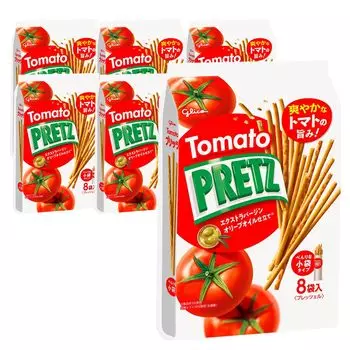 Ezaki Glico Large 8 bags x 6 pieces Snacks Snacks Pretzels Sweets Sweets Snacks Individually wrapped [Pretz Bag] (Tomato Pretz)