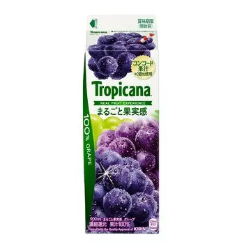 Ezaki Glico Tropicana Whole Fruit Grape 900 мл x 10 шт. [Охлажденный] 100%
