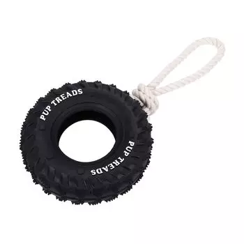 EZBUG Dog Toy Tire Rope Sturdy Toy Unbreakable Chew Toy Stress Relief (Black) чёрный