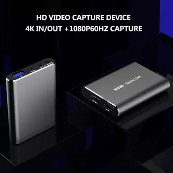 ezcap371 Game Link U3 Блок видеозахвата 4K Loop Out 1080P HD Блок записи USB3.2 Аудио-видео чёрный