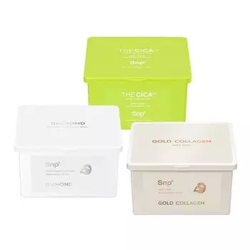 Ежедневная маска SNP Gold Collagen Daily Mask 30 листов + Ежедневная маска SNP Diamond Brightening Daily Mask 30 листов + Ежедневная маска SNP The Cica Daily Mask 30 листов, набор из 3 предметов