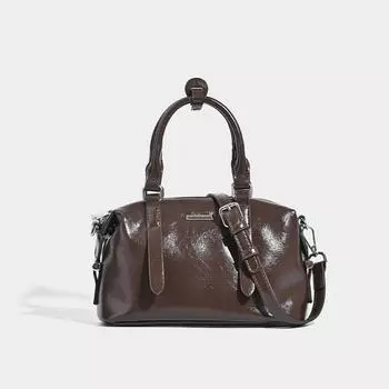 Ежедневная сумка-тоут Preppy All-in-one из блестящей кожи, легкая роскошная сумка через плечо, женская сумка большой вместимости кофейный