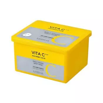 Ежедневная тонизирующая тканевая маска Missha Vita C Plus, 30 листов, 1 упаковка