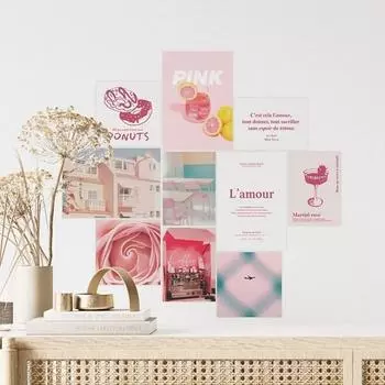 Ежедневная уютная розовая открытка Винтажная надпись Набор открыток для интерьера