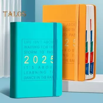 Ежедневник 2025 One Day One Page Комплексный органайзер с ежемесячными обзорами и напоминаниями о праздниках мятный зеленый