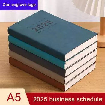 Ежедневник для школьников из толстой кожи формата А5, годовой график на 2025 год, деловой блокнот, ежедневник на 365 дней, заметки, блокнот, 200 листов A5