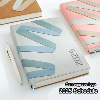 Ежедневник для учебы из толстой кожи формата А5, годовой график на 2025 год, деловой блокнот, ежедневник на 365 дней, памятка, блокнот, 178 листов, 356 страниц A5