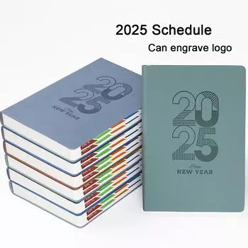 Ежедневник формата А5, ежедневник из мягкой искусственной кожи на 2025 год, студенческий ежедневник на 365 дней, утолщенная книга для записи деловых встреч, записки A5