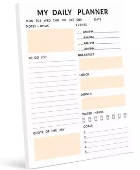 Ежедневник Inkdotpot, отрывной блокнот, блокнот со списком дел, 50 недатированных листов, планировщик расписания на день, планировщик работы 5.8 x 8.2 жёлтый