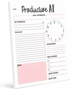 Ежедневник Inkdotpot, отрывной блокнот, блокнот со списком дел, 50 недатированных листов, планировщик дневного расписания, планировщик работы, блокнот органайзера на день. 5.8 x 8.2 белый