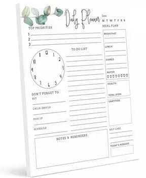 Ежедневник Inkdotpot, отрывной блокнот, блокнот со списком дел, 50 недатированных листов, планировщик дневного расписания, планировщик работы, блокнот органайзера на день. 5.8 x 8.2 белый