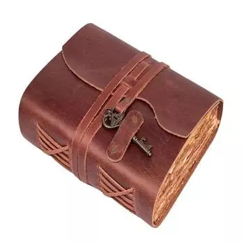 Ежедневник из натуральной кожи, кожаный журнал ручной работы, застежка-ключ, страницы ручной работы с необработанным краем