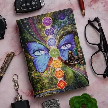 Ежедневник из натуральной кожи с замком премиум-класса Ручная работа 200 белых страниц