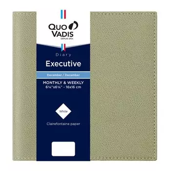 Ежедневник-планировщик Quo Vadis Начинается с декабря Квадратный формат 16 x 16 Шалфейно-зеленый QUOVADIS qv01402sg [Издание 2025] Executive/Club (Еженедельник вертикальный, 2024, см)