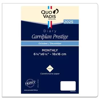 Ежедневник-планировщик QUOVADIS План начинается с октября Квадратный формат 16 x 16 QUOVADIS [издание 2025 года] Календарь Престиж/Сменное наполнение (Месячный блок, 2024, см)