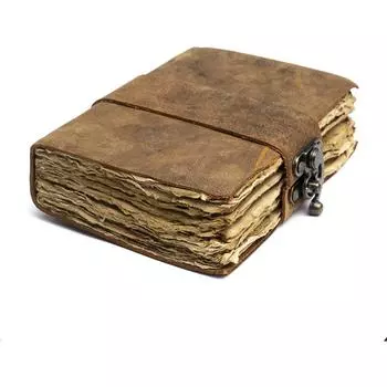 Ежедневник ручной работы с замком А5 Дневник нелинейный 200 страниц (коричневый) 5 x 7 in коричневый