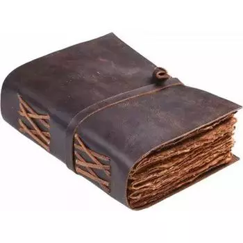 Ежедневник ручной работы в кожаном переплете с кожаным ремешком, кожаный дневник-блокнот для художников, вы можете раскрашивать и печатать эту бумагу 10 x 7 in коричневый