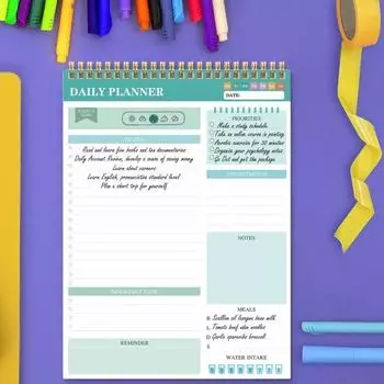 Ежедневник с двойным переплетом для студентов, офисных работников, ежедневный список дел A5 розовый