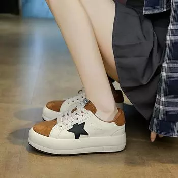 Ежедневные туфли на каждый день в стиле ретро с круглым носком и высокой платформой, белые женские туфли 2025 года, универсальные, легкие, повседневные туфли для сноуборда 35 серебряный серый