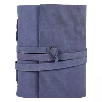 Ежедневный блокнот в кожаном переплете для мужчин и женщин, бумага без подкладки для художественного альбома, дневник путешествий, в котором можно писать (7х5 дюймов) (Премиум морской синий) 7 x 5 in синий