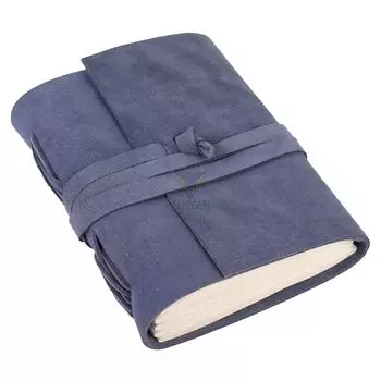 Ежедневный блокнот в кожаном переплете для мужчин и женщин, бумага без подкладки для художественного альбома, дневник путешествий, в котором можно писать (7х5 дюймов) (Премиум морской синий) 7 x 5 in синий