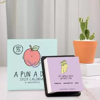 Ежедневный каламбурный настольный календарь 2025 Punny Calendar с отрывными страницами настольный ежедневный каламбурный планировщик календарь для школы, домашнего офиса Sets