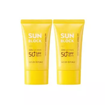 Ежедневный солнцезащитный крем с алоэ Nature Republic California Aloe SPF50+ PA++++ 57 мл*2 шт.