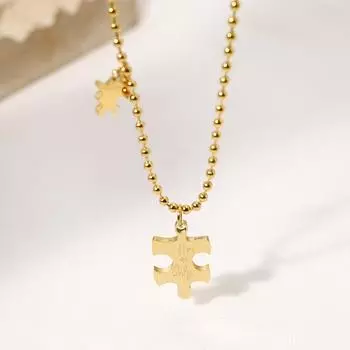 Ежедневный тренд на езду на работу из нержавеющей стали креативный кулон-головоломка с цепочкой на ключицу универсальное ожерелье из титановой стали не выцветает