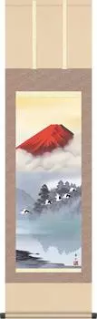Ежегодное украшение Санко, подвесной свиток Фудзи, красная летающая Фудзи, Судзумура, Хидэдзан, Сякудзан, книжное крепление, Токонома, пейзажная живопись, современная, небольшая подвесная картина красный