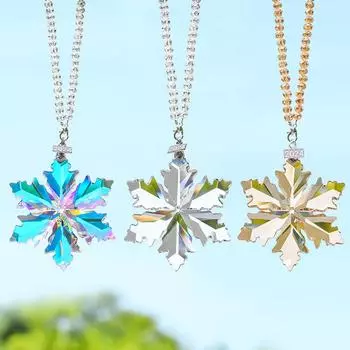 Ежегодные рождественские украшения хрустальная снежинка звезда, блестящие хрустальные украшения для рождественской елки, красивые рождественские украшения для женщин и девочек One Size