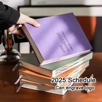 Ежегодный план-график на 2025 год, ученический планировщик времени формата А5 из толстой кожи, деловой блокнот, ежедневник на 365 дней, памятка, блокнот A5