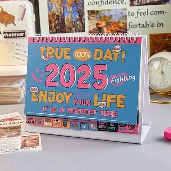 Ежемесячное расписание 2025 Настольный календарь Настольный цветочный планировщик Офисная работа Украшение рабочего стола StyleB