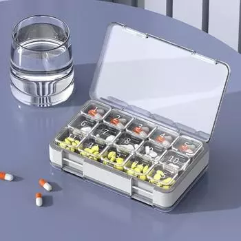 Ежемесячный органайзер для таблеток, прозрачная коробка для хранения, пищевая, без BPA, большая емкость, органайзер для таблеток на 30 дней белый